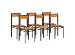 Vidaxl Sedie Da Pranzo 6 Pz. Legno Di Acacia Finitura Palissandro Massiccio