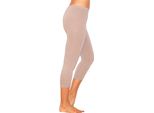 Leggings 3/4 Capri Da Donna In Cotone Beige M