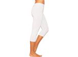 Leggings 3/4 Da Donna In Cotone Bianco Xxl