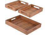 Set Di Vassoi Decorativi Teak, 3 Pezzi