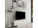 Skye Decor, Matera - Bianco, Bianco, Mobili Tv, Bianco, 150 X 41,6 X 31,5 Cm