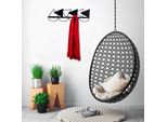 Wallity, Triangle- TNL3109, Nero, Portasciugamani E Gancio, 60 X 18 Cm, 100% Metallo (Spessore: 2 Mm)