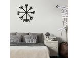 Wallity, Vegvisir, Decorazione Da Parete, Nero, Metallo, 60 X 60 Cm