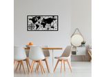 Wallity, Mappa Del Mondo Piccola 2, Decorazione Da Parete, Nero, Metallo, 80 X 40 Cm
