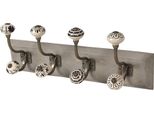 Clayre & Eef Appendiabiti Da Parete 4 Ganci 45X10X18 Cm Legno Bianco