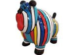 Casa Padrino Figura Decorativa Di Design Old Dog Multicolore Striped 75 X H. 63 Cm - Scultura Decorativa Resistente Alle Intemperie - Decorazione Per Il Soggiorno - Decorazione Per Il Giardino - Figura Animale Decorativa Di Design
