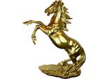 Casa Padrino Figura Decorativa Di Design Cavallo Selvaggio Oro H. 92 Cm - Scultura Decorativa Resistente Alle Intemperie - Decorazione Soggiorno - Decorazione Giardino - Figura Animale Di Design