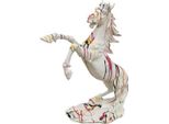 Casa Padrino Figura Decorativa Di Design Cavallo Selvaggio Bianco / Multicolore H. 92 Cm - Scultura Decorativa Resistente Alle Intemperie - Decorazione Per Il Soggiorno - Decorazione Per Il Giardino - Figura Decorativa Di Design Di Animale