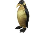 Casa Padrino Figura Decorativa Di Design Pinguino Nero/Oro 24 X 20 X H. 48 Cm - Scultura Decorativa Resistente Alle Intemperie - Decorazione Soggiorno - Decorazione Giardino - Figura Decorativa Animale Di Design