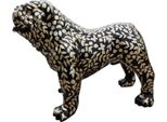 Casa Padrino Figura Decorativa Di Design Cane Bulldog Con Glitter Look Nero / Oro 90 X H. 74 Cm - Scultura Decorativa Resistente Alle Intemperie - Decorazione Soggiorno - Decorazione Giardino - Figura Animale Di Design
