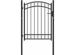 Vidaxl Cancello Di Recinzione Con Piano Ad Arco In Acciaio 100X125 Cm Nero