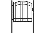 Vidaxl Cancello Di Recinzione Con Piano Ad Arco In Acciaio 100X100 Cm Nero