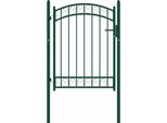 Vidaxl Cancello Per Recinzione Con Piano Ad Arco In Acciaio 100X125 Cm Verde