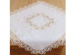 Tovaglia Ines Con Bordo In Pizzo Vintage In Poliestere Bianco 85 X 85 Cm