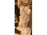 Casa Padrino Figura Decorativa Leone Con Bianco/Oro H. 80 Cm - Scultura Decorativa Resistente Alle Intemperie - Decorazione Soggiorno - Decorazione Giardino E Terrazza Figura Animale