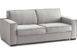 Talamo Italia Divano Fisso 2 Posti Arki 95X180X90H Cm Grigio Grigio, Sfoderabile Vano Contenitore Porta Cuscini Italy