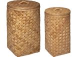 Set Di 2 Cesti Per La Biancheria - Vimini Chiaro - Atmosphera CréAteur D'intéRieur