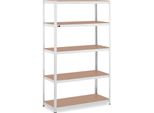 Msw Scaffale Per Carichi Pesanti - 120 X 50 X 200 Cm - Per 5 X 150 Kg - Grigio