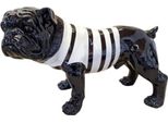 Casa Padrino Statuetta Decorativa Cane Bulldog Nero / Bianco 59 X H. 40 Cm - Scultura Decorativa Resistente Alle Intemperie - Statuetta Decorativa Per Il Soggiorno - Statuetta Decorativa Per Il Giardino - Statuetta Decorativa Per Animali