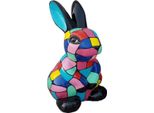 Casa Padrino Statuetta Decorativa Coniglio Multicolore H. 65 Cm - Scultura Decorativa Resistente Alle Intemperie - Statuetta Decorativa Da Salotto - Statuetta Decorativa Da Giardino - Statuetta Decorativa Per Animali - Accessori Decorativi Di Design