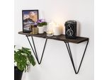 Skye Decor, Gladiolus, Mensola Da Parete, Nero, 100 % Legno Di Fuoco, 60 X 15 X 30 Cm