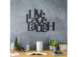 Wallity, Live Love Laugh, Decorazione Da Parete, Nero, Metallo, 40 X 49 Cm