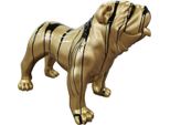 Casa Padrino Figura Decorativa Di Design Cane Bulldog Oro/Nero 90 X H. 74 Cm - Scultura Decorativa Resistente Alle Intemperie - Decorazione Soggiorno - Decorazione Giardino - Figura Animale Decorativa Di Design