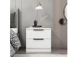 Skye Decor, Kale Plus - 7910, Comodino, 100 % Melamine Coated Slipboard, Bianco, 50 X 40 X 47 Cm