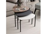 Skye Decor, Lenny - Multicolore, Tavolini, Tavolino (3 Pezzi), Bianco, 45 X 45 X 45 Cm