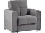 Dmora Poltrona Bacoli Grigio, Braccioli Peso Supportato 80 Kg