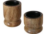 Candelieri In Legno Numli, Legno Di Mango, 2 Pezzi