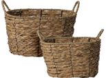 Cestini Portaoggetti Con Manico, Maglia In Seagrass, 2 Pz