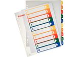 Indice In Plastica A4 Esselte Maxi, Numerico 1-10, Mix Di Colori