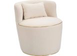 Dmora Poltrona Pratesi Oro Crema, Braccioli Peso Supportato 150 Kg