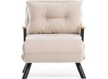 Dmora Poltrona Keoni Beige, Reclinabile Braccioli