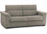 Talamo Italia Divano Letto 3 Posti Benedetto 95X225 Cm Nero Tortora, Sfoderabile Contenitore Italy