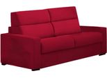 Talamo Italia Divano Fisso 3 Posti Ozegna 95X220 Cm Rosso Rosso, Sfoderabile Lavabile Italy