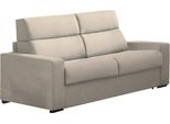 Talamo Italia Divano Letto 3 Posti Quindici 95X220 Cm Nero Tortora, Sfoderabile Contenitore Italy