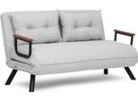 Dmora Divano Letto 2 Posti Calvin 78X133 Cm Nero Chiaro, Contenitore Reclinabile
