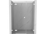 Mexen Lunar L Porta Doccia Battente Sinistra 155 Cm, Trasparente, Bianco - 834SL-155-050-20-00-L