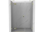 Mexen Lunar Porta Doccia Battente Sinistra 160 Cm, Trasparente, Oro - 834S-160-050-50-00-L