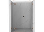 Mexen Lunar Porta Doccia A Battente Sinistra 120 Cm, Trasparente, Oro Rosa - 834S-120-050-60-00-L
