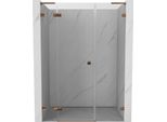 Mexen Lunar L Porta Doccia Battente Sinistra 155 Cm, Trasparente, Oro Rosa - 834SL-155-050-60-00-L