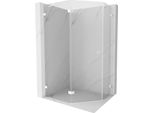 Mexen Lunar Cabina Doccia Pentagonale Battente Sinistra 90 X 80 Cm, Trasparente, Bianca - 831-090L-080P-20-00-L
