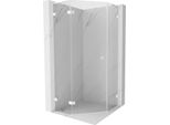 Mexen Lunar L Cabina Doccia Pentagonale A Battente Sinistra 80 X 80 Cm, Trasparente, Bianca - 831L-080L-080P-20-00-L