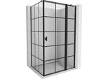 Mexen Mist T Cabina Doccia Ad Anta Destra 115 X 70 Cm, Griglia Nera, Nero - 8A4T-115-070-70-77-P