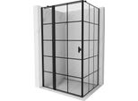 Mexen Mist T Cabina Doccia A Battente Sinistra 115 X 110 Cm, Griglia Nera, Nero - 8A4T-115-110-70-77-L