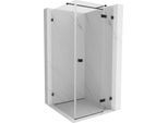 Mexen Lunar T Cabina Doccia A Battente Destra 110 X 110 Cm, Trasparente, Nera - 834T-110-110-70-00-P