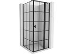 Mexen Mist T Cabina Doccia A Battente Destra 110 X 110 Cm, Griglia Nera, Nero - 8A4T-110-110-70-77-P