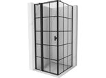 Mexen Mist T Cabina Doccia A Battente Sinistra 85 X 85 Cm, Griglia Nera, Nero - 8A4T-085-085-70-77-L